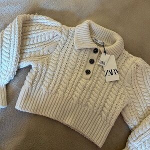BNWT Zara Cable Knit Cropped Sweater